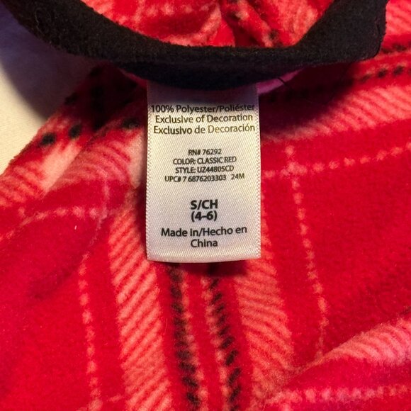 Red, White, and Black Plaid Pajama Adult Onesie with Terrier Applique S (4-6) - Picture 2 of 4